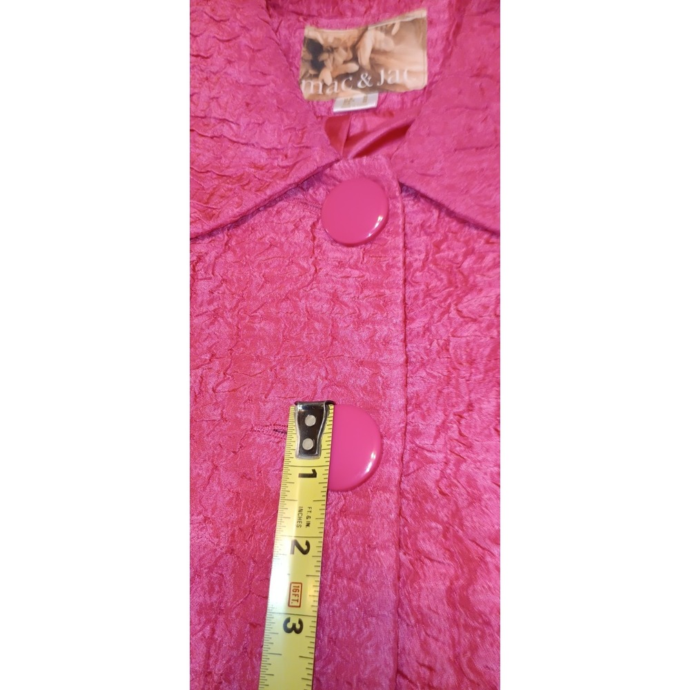 Mac & Jac Womens Jacket Button Shirt Pink Career Barbiecore Dollcore Coquette - Picture 5 of 10